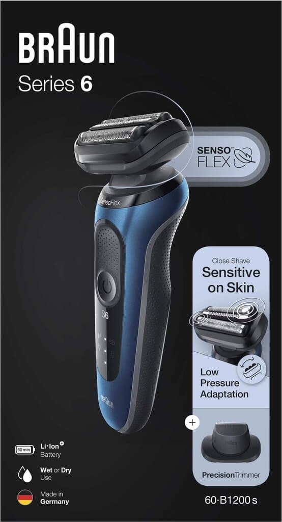 Braun Series 6 Wet & Dry Electric Shaver with Li-Ion Battery - Navy Blue 3