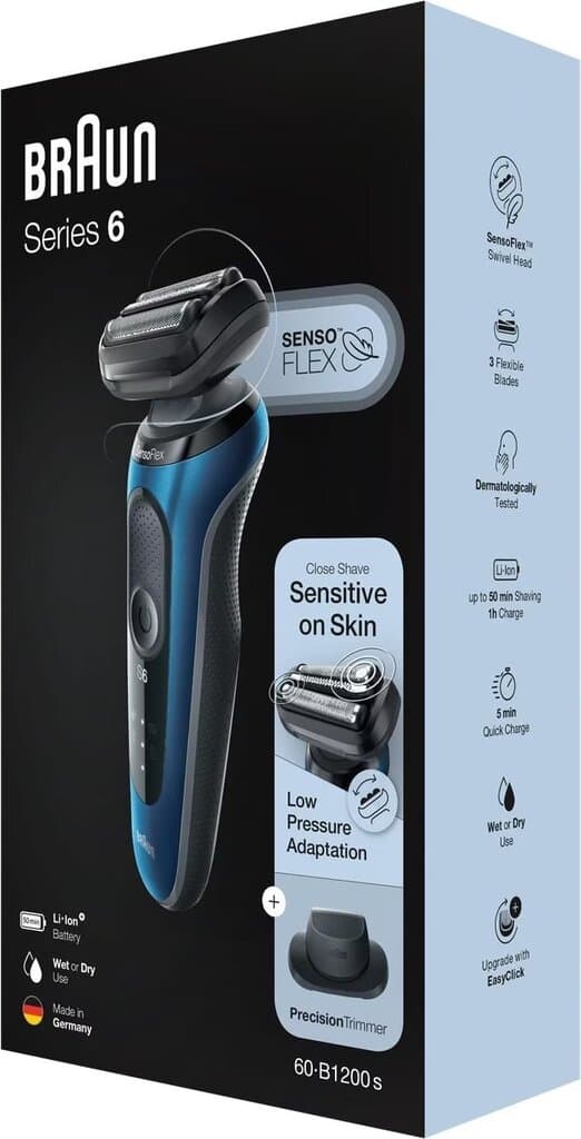 Braun Series 6 Wet & Dry Electric Shaver with Li-Ion Battery - Navy Blue 5