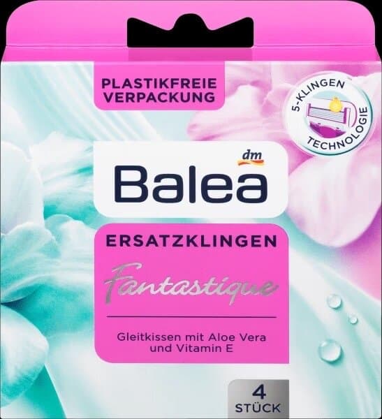 Balea Women's Replacement Razor Blades with Aloe Vera & Vitamin E - 4pcs 2