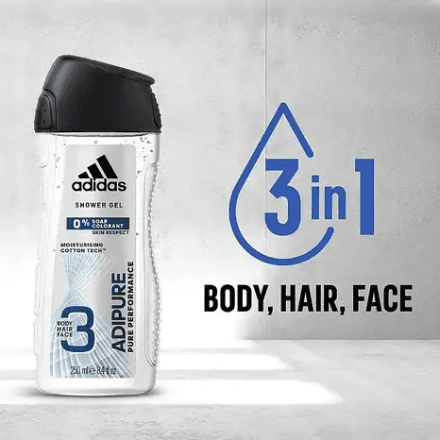 Adidas 3in1 Men's Shower Gel - 250ml 2