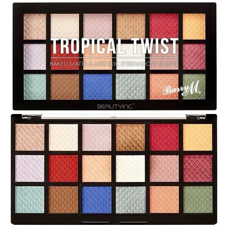 Barry M Tropical Twist Baked Matte & Metallic Eyeshadow Palette 1