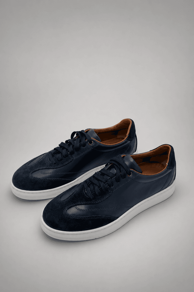 Grand Oxford Men's Leather Shoes - Navy Blue (44) 1