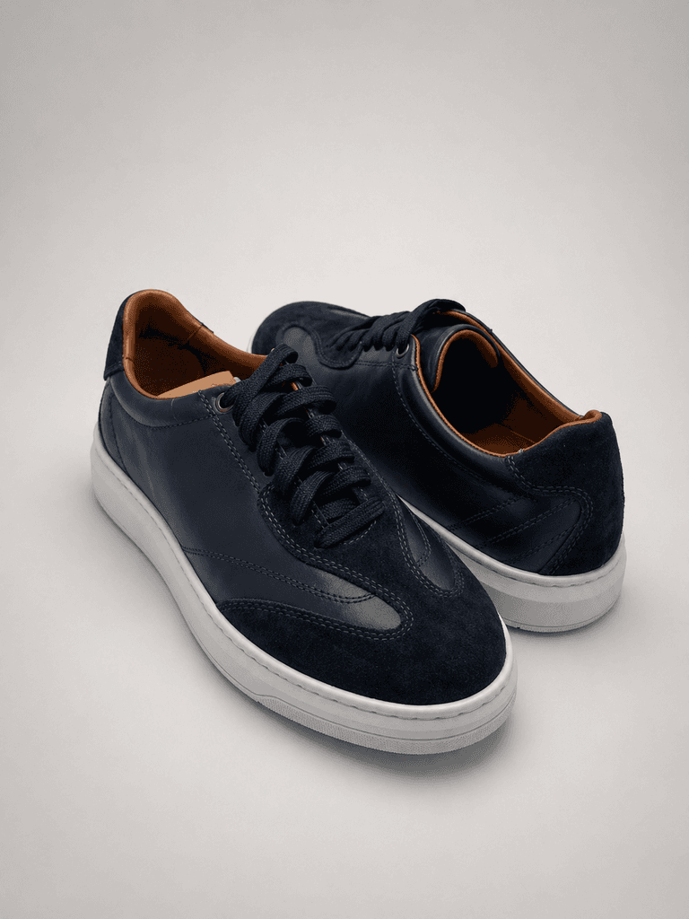 Grand Oxford Men's Leather Shoes - Navy Blue (44) 3