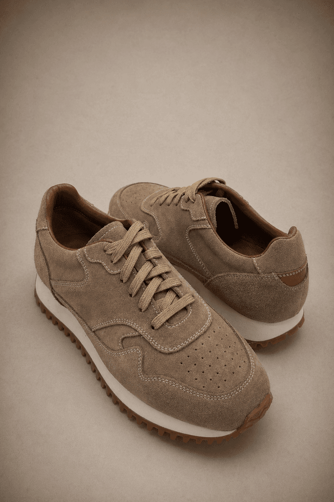 Grand Oxford Men's Suede Shoes - Light Brown (44) 2