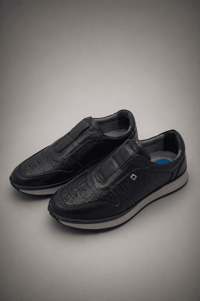 Grand Oxford Men's Leather Shoes - Navy Blue (44) 1