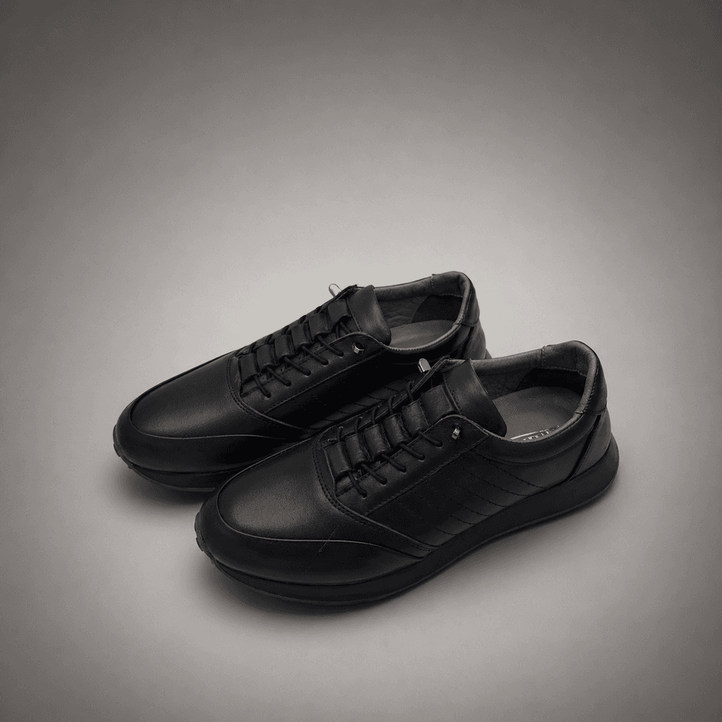 Palmyra Men's Leather Shoes - Black (44) 2