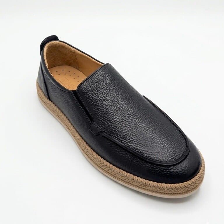 Grand Oxford Men's Leather Shoes - Navy Blue (44) 2