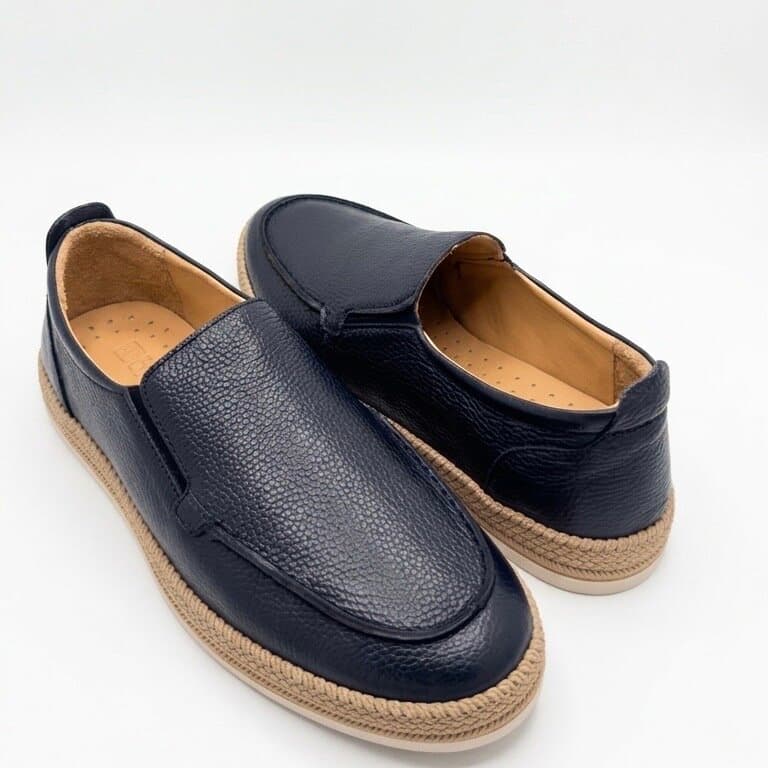 Grand Oxford Men's Leather Shoes - Navy Blue (44) 3