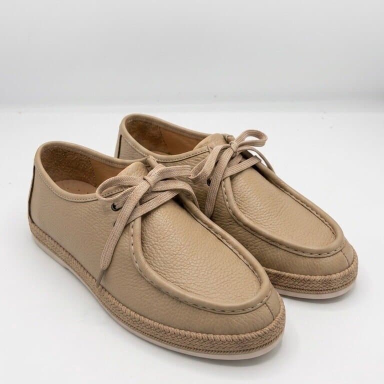 Grand Oxford Men's Leather Shoes - Light Brown (44) 3