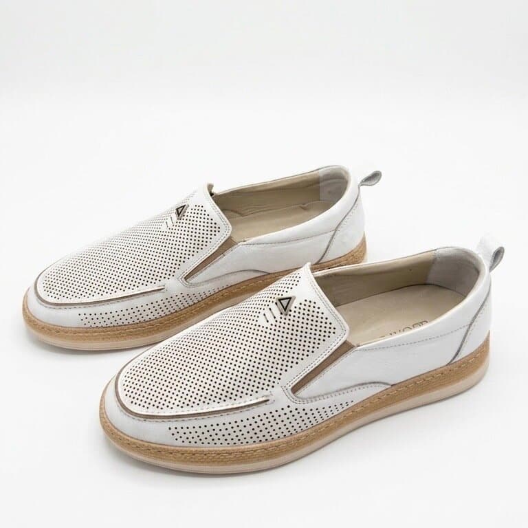 Grand Oxford Men's Leather Shoes - White (44) 1