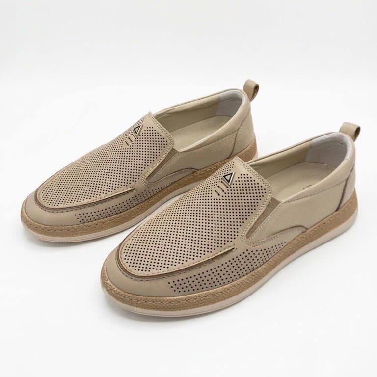 Grand Oxford Men's Leather Shoes - Light Brown (44) 1