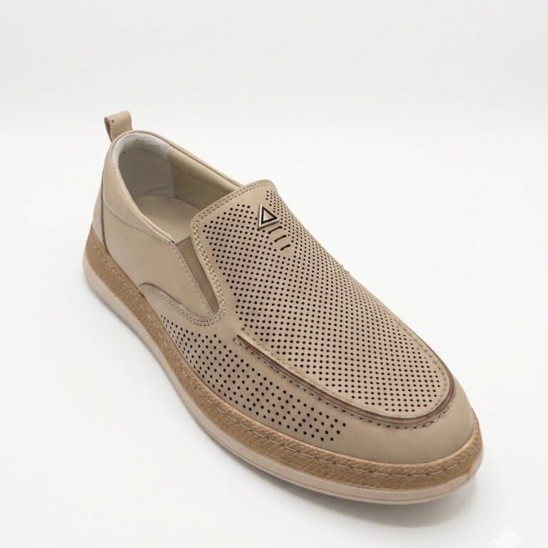 Grand Oxford Men's Leather Shoes - Light Brown (44) 2