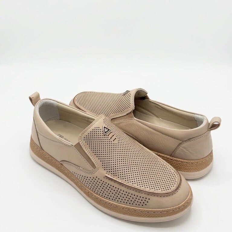 Grand Oxford Men's Leather Shoes - Light Brown (44) 4