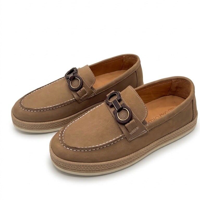 Grand Oxford Men's Suede Shoes - Light Brown (44) 1