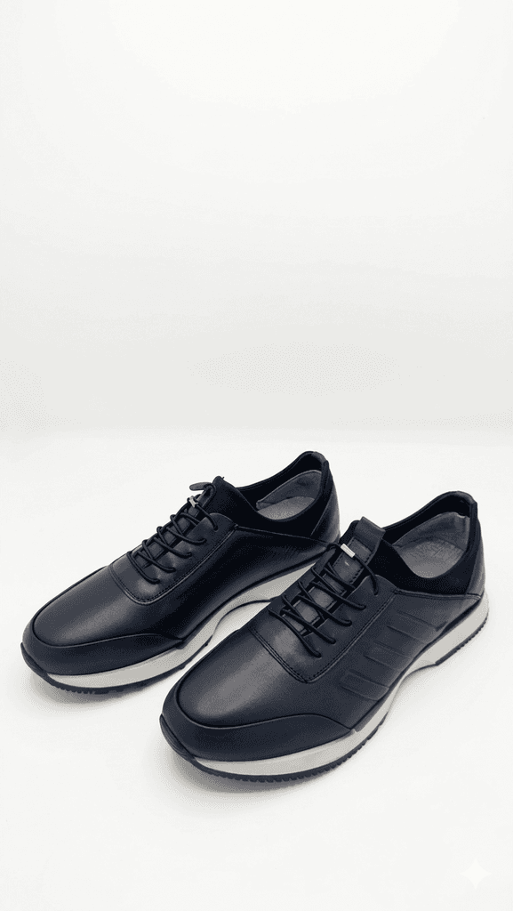Grand Oxford Men's Leather Shoes - Navy Blue (44) 1