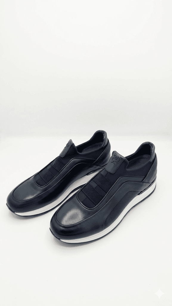 Grand Oxford Men's Leather Shoes - Navy Blue (44) 1