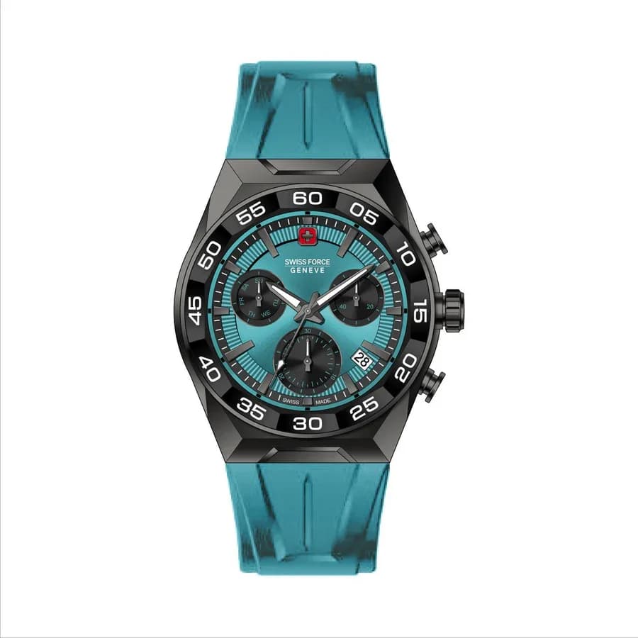Swiss Military Men's Watch 44mm - SF.R959BK.05 (Teal Blue) 1
