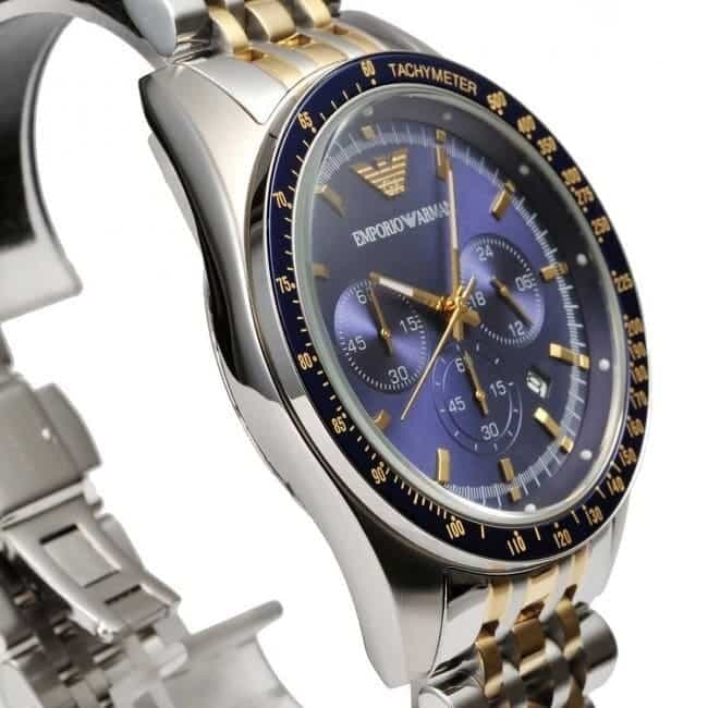 Emporio Armani Men's Watch 46mm - AR6088 (Silver & Gold) 4
