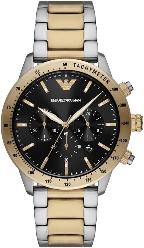 Emporio Armani Chronograph Men's Watch 43mm - AR11521 (Silver & Gold Tachymeter) 1
