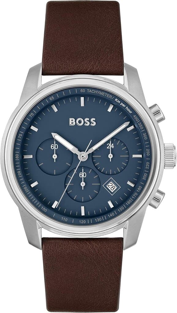 HUGO BOSS Analog Men's Watch 44mm - 1514002 (Blue & Brown) 1