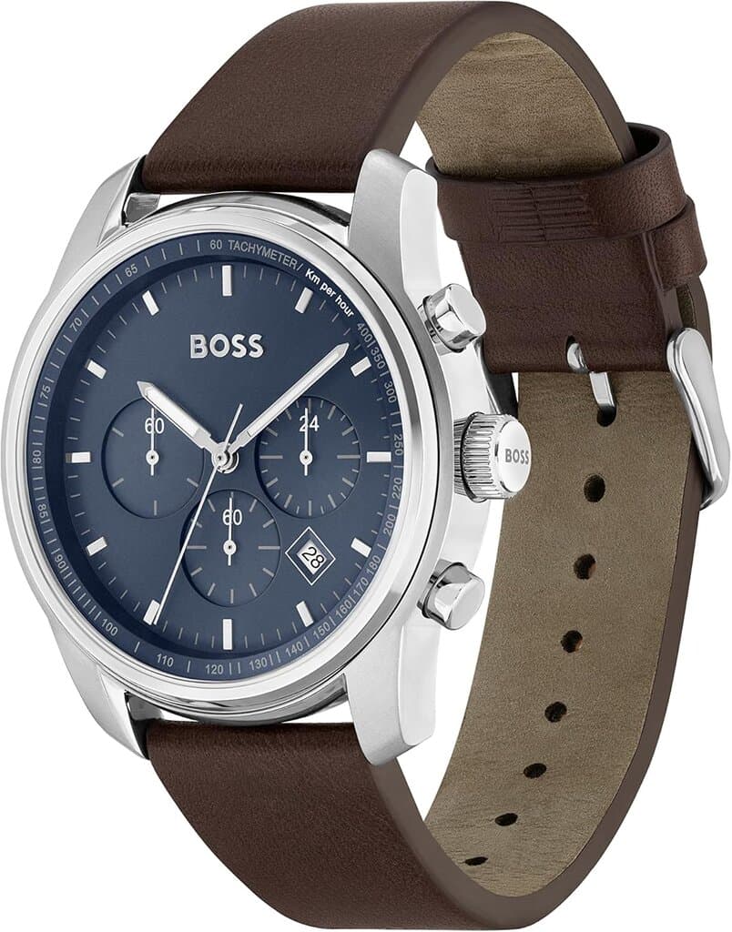 HUGO BOSS Analog Men's Watch 44mm - 1514002 (Blue & Brown) 2