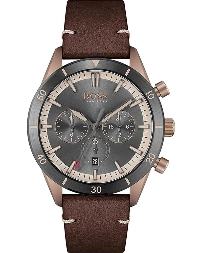 HUGO BOSS Chronograph Men's Watch 44mm - 513861 (Brown) 1