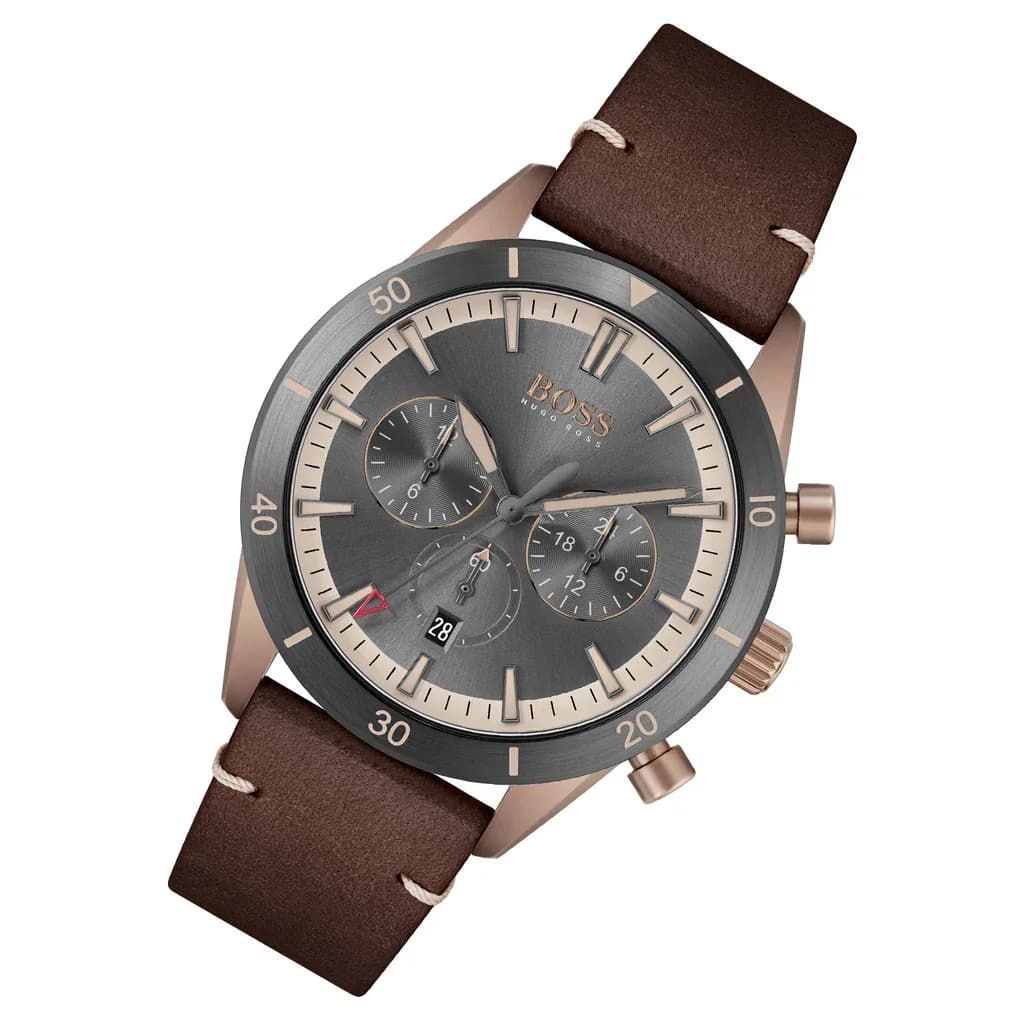HUGO BOSS Chronograph Men's Watch 44mm - 513861 (Brown) 4