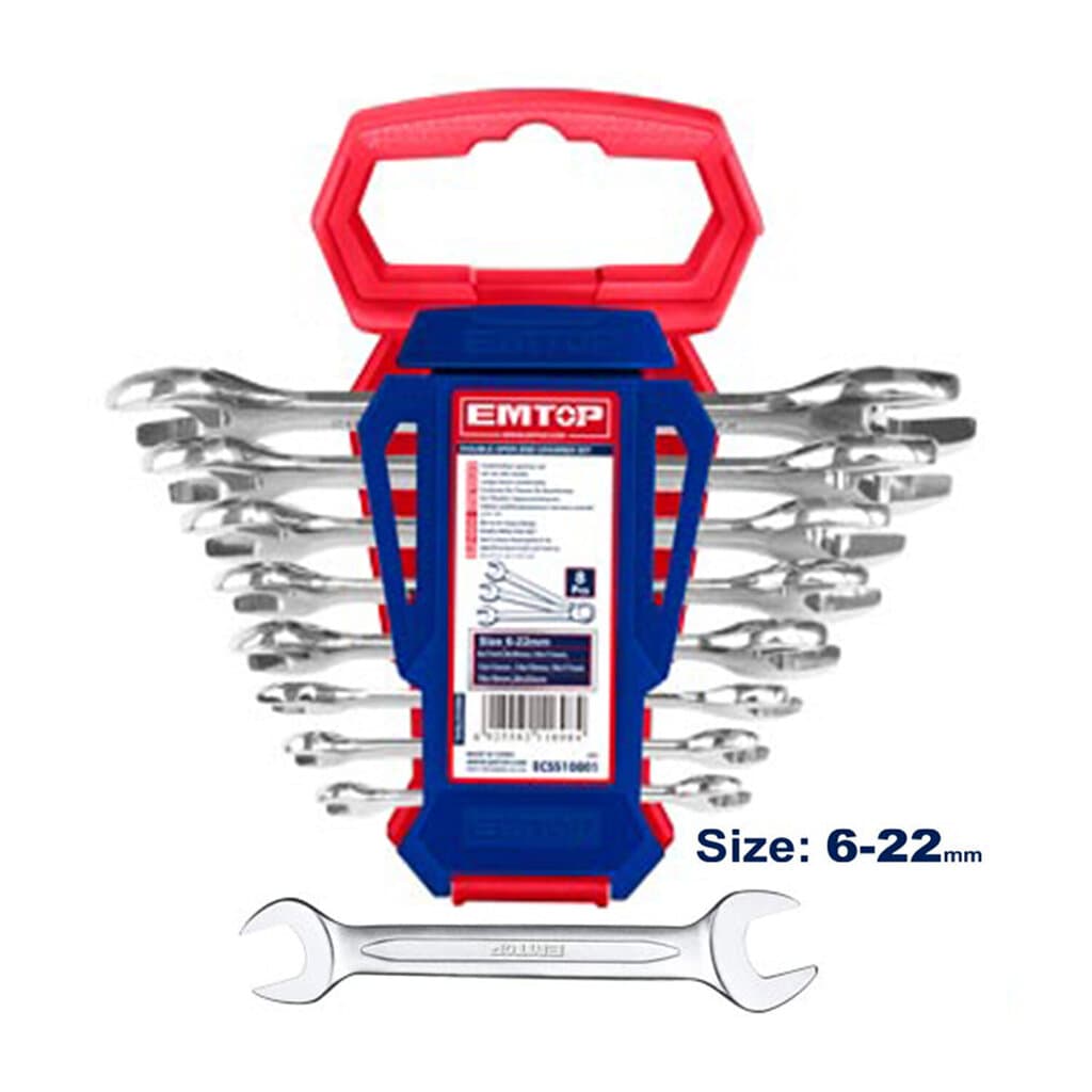 EMTOP 8pc Double Open End Spanner Set - EDES10801 1