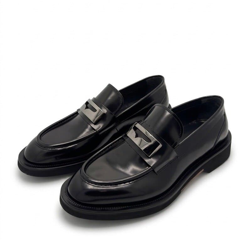 Grand Oxford Men's Leather Shoes - Black (45) 1