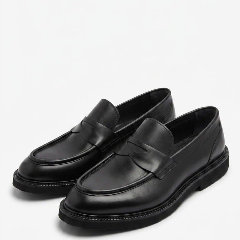 Grand Oxford Men's Leather Shoes - Black (45) 1
