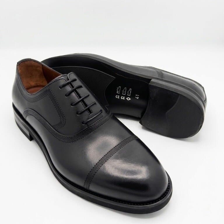 Grand Oxford Men's Leather Shoes - Black (45) 3