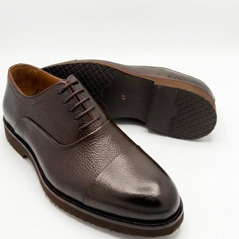 Grand Oxford Men's Leather Shoes - Dark Brown (45) 3