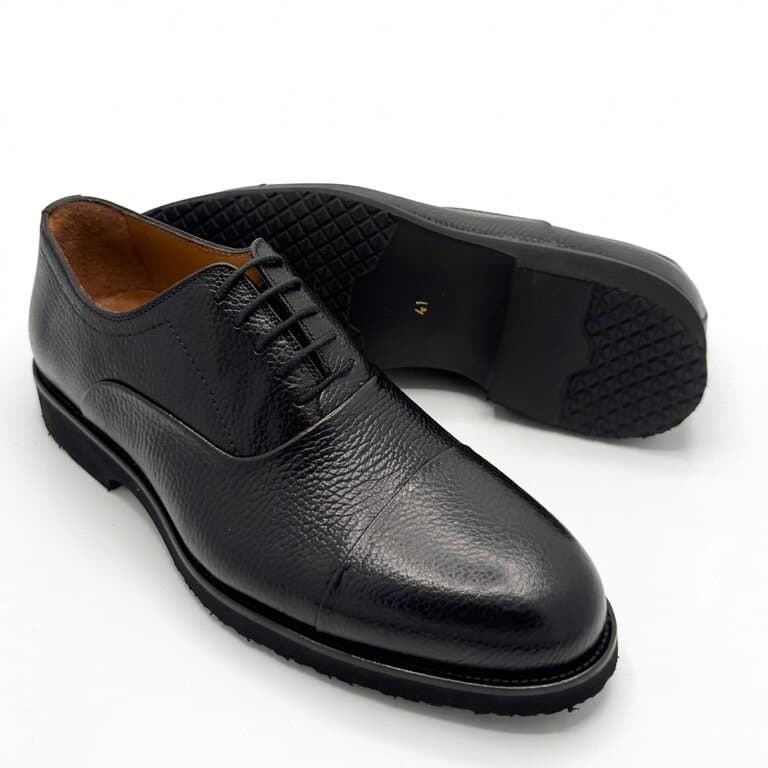 Grand Oxford Men's Leather Shoes - Black (45) 2