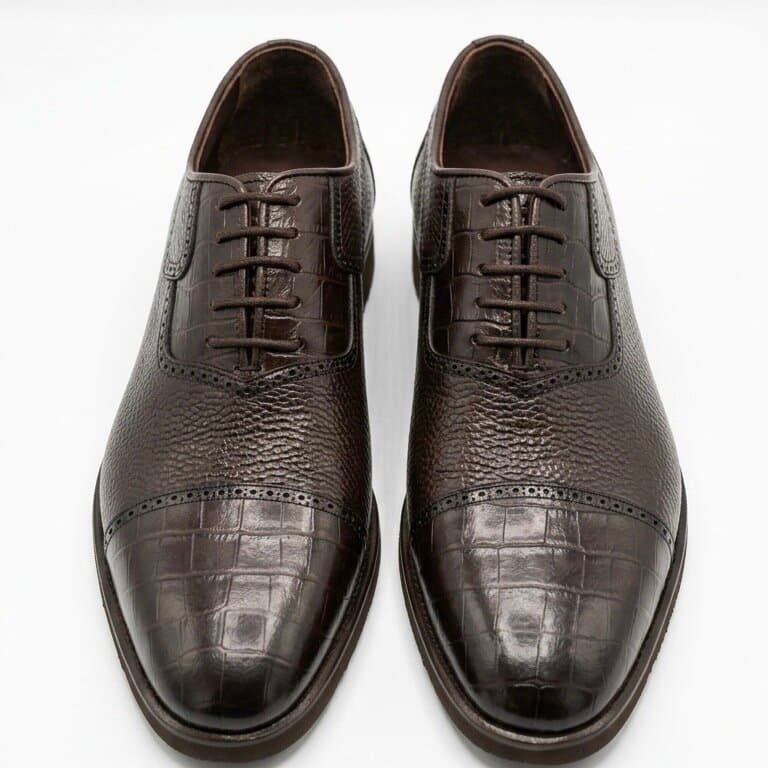 Grand Oxford Men's Leather Shoes - Dark Brown (45) 1