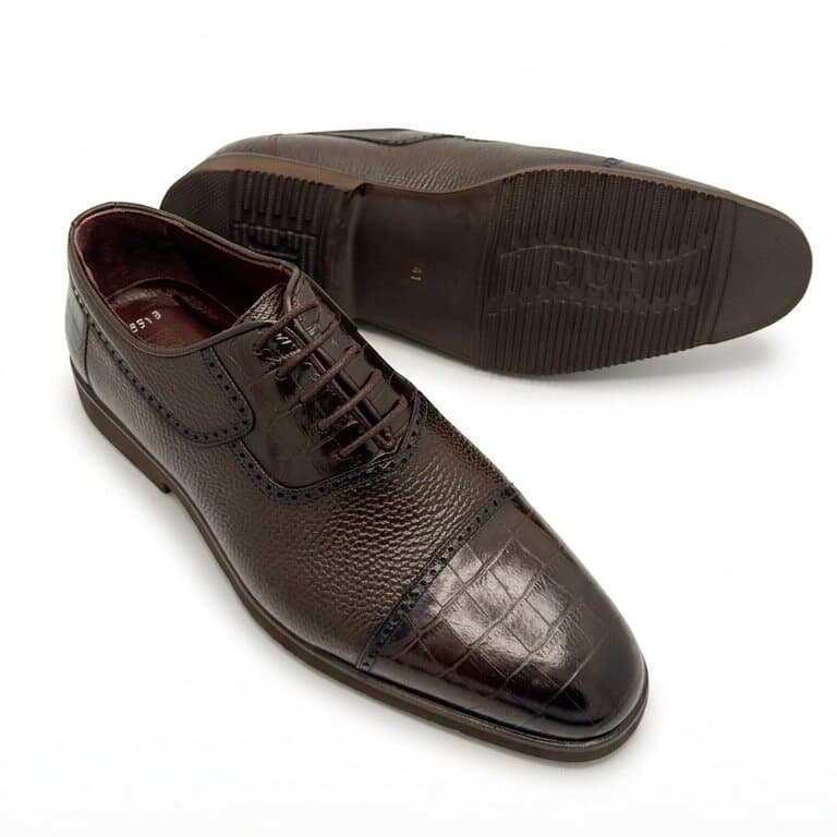 Grand Oxford Men's Leather Shoes - Dark Brown (45) 3