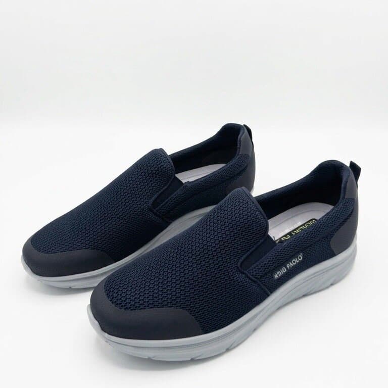 KING PAOLO Men's Suede Shoes - Navy Blue (44) 1