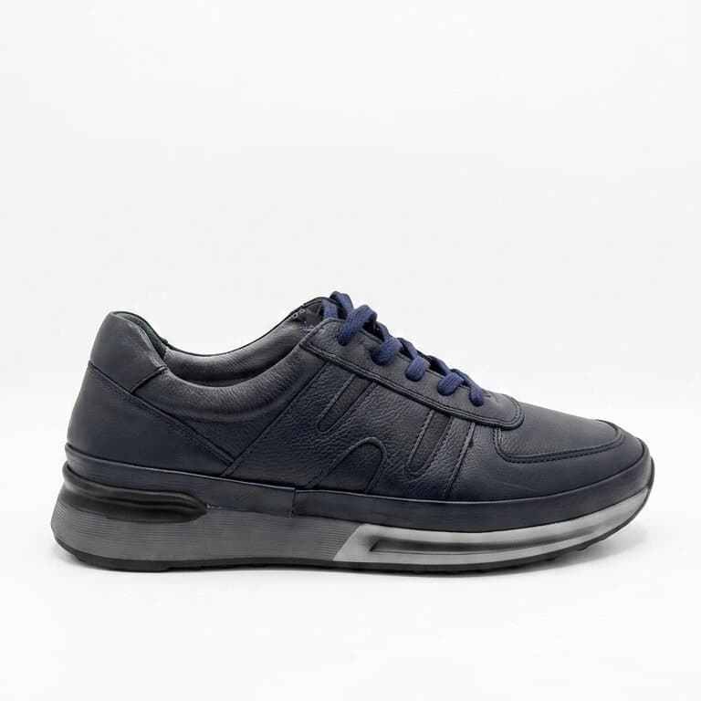 Grand Oxford Men's Leather Shoes - Navy Blue (44) 3
