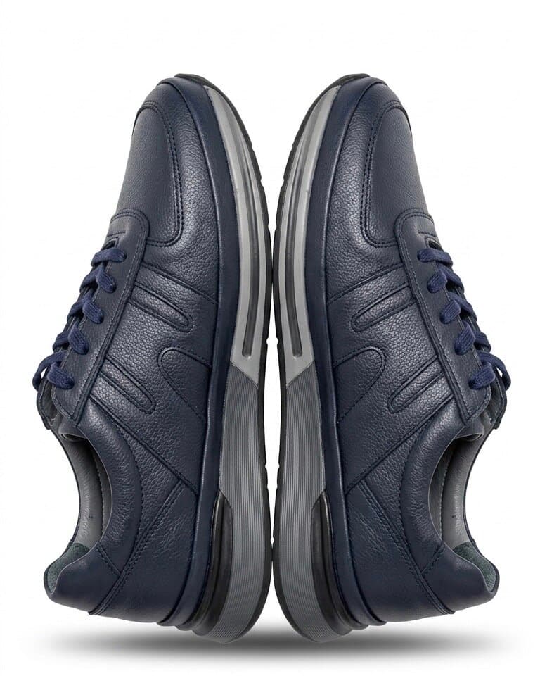 Grand Oxford Men's Leather Shoes - Navy Blue (44) 4