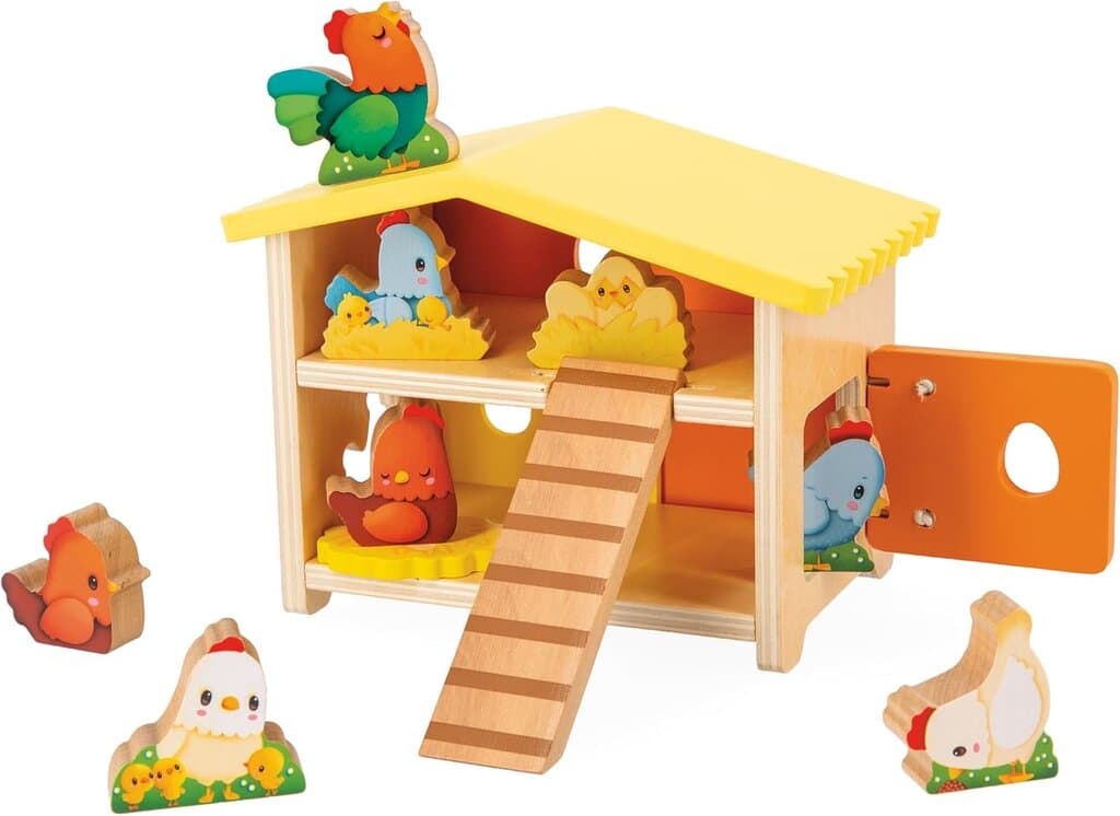 Janod My First Hen House Wooden Farm Playset 1
