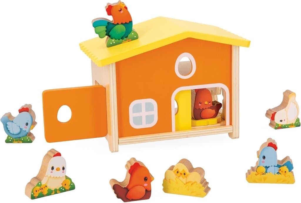Janod My First Hen House Wooden Farm Playset 2