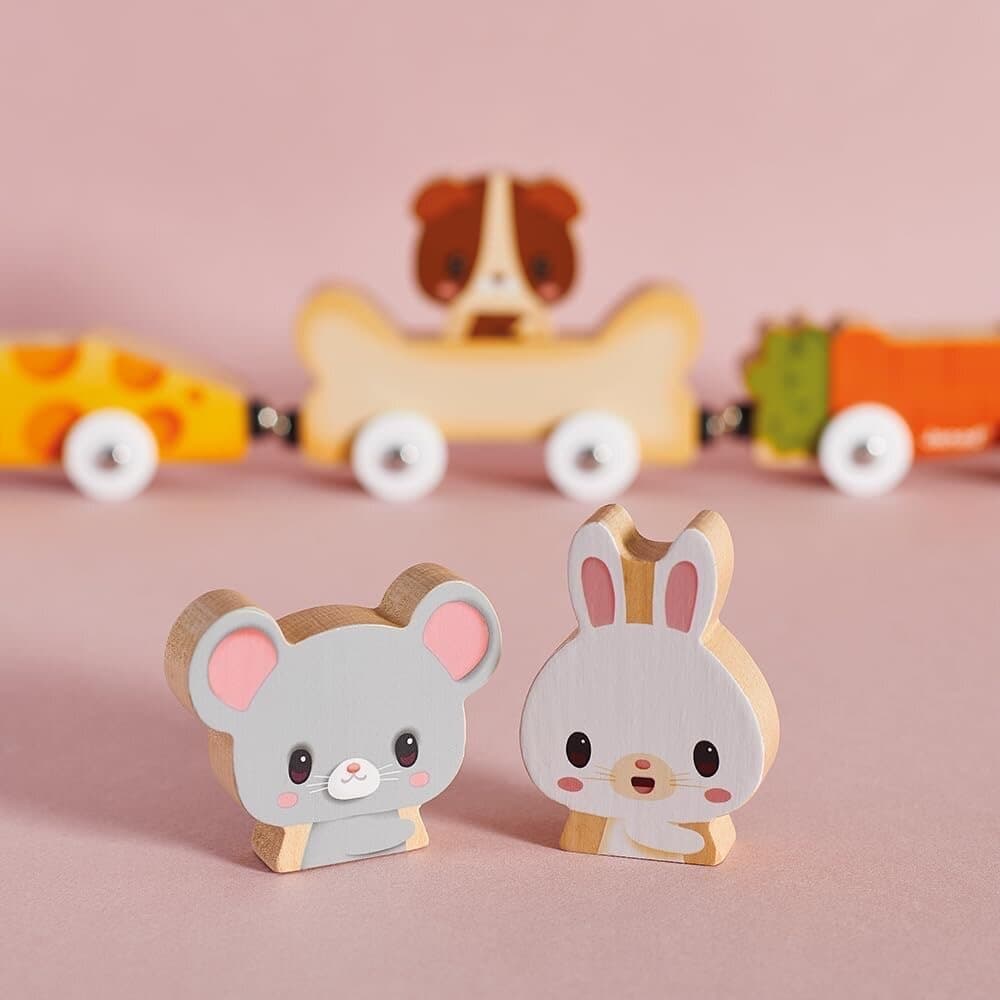 Janod Pets Magnetic Wooden Animal Car Train 4