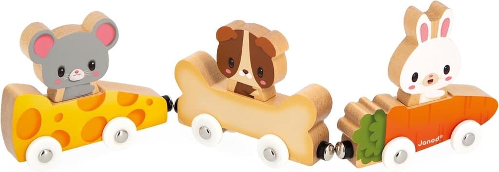 Janod Pets Magnetic Wooden Animal Car Train 2