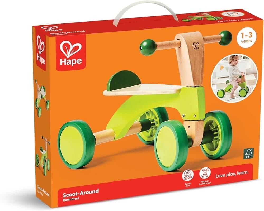 Hape Scoot Around Toddler Wood Ride-On Bike - Light Green 10