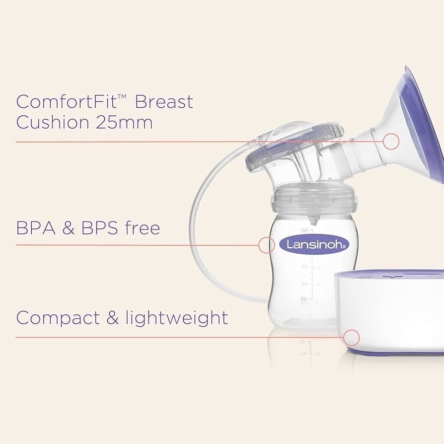 Lansinoh Compact Single Electric Breast Pump - Purple 4
