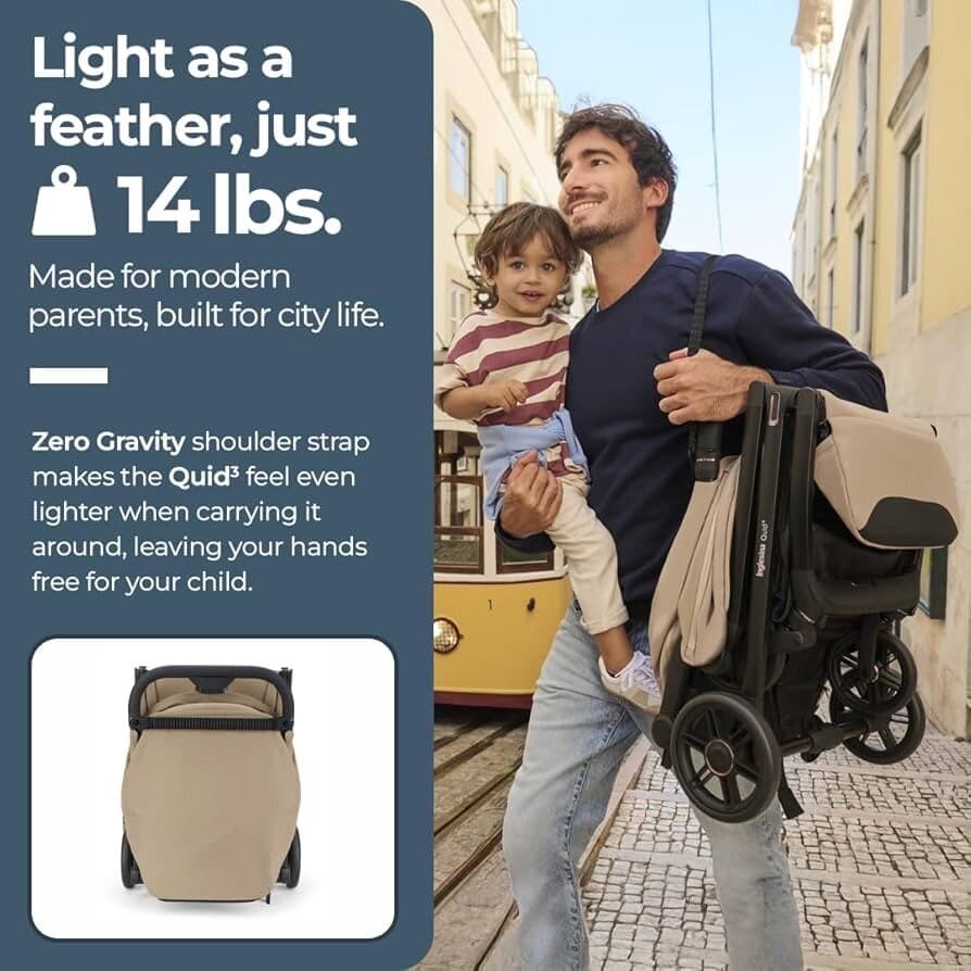 Inglesina Lightweight Baby Stroller - Lunar Beige 5