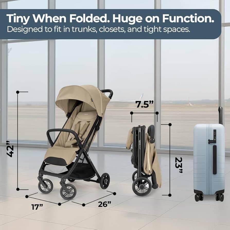 Inglesina Lightweight Baby Stroller - Lunar Beige 7