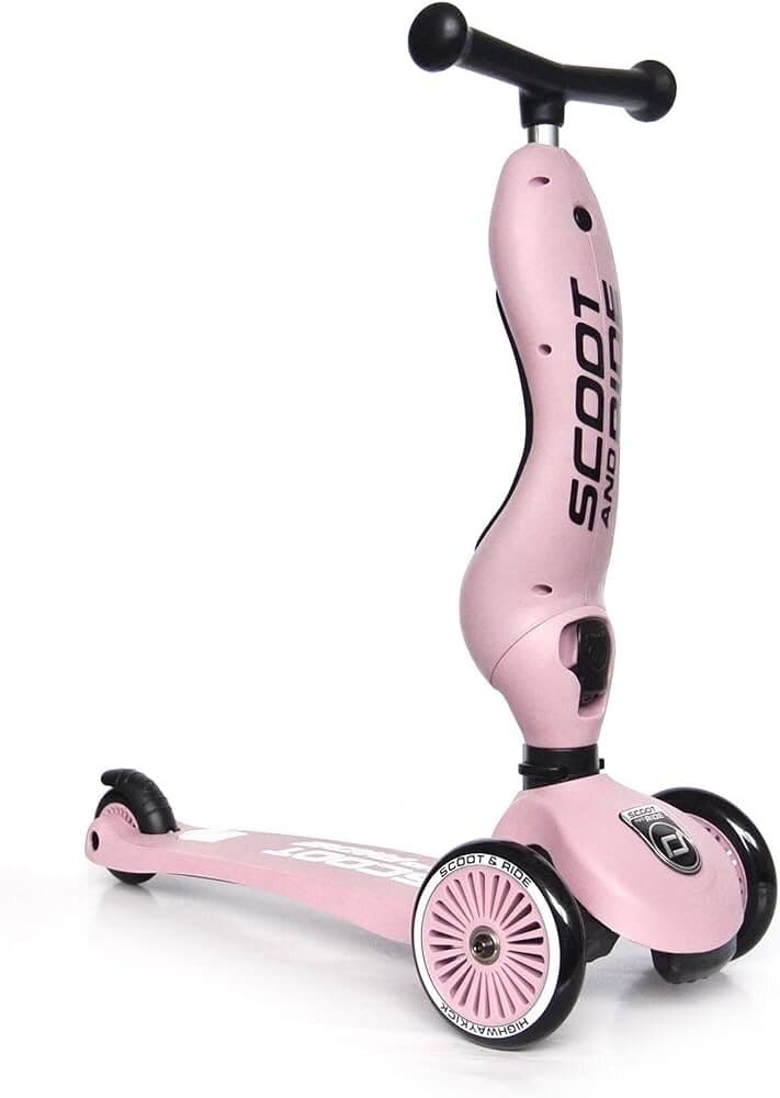 Scoot & Ride Highwaykick 1 Unisex 2-in-1 Kickboard with Seat - Pink 2
