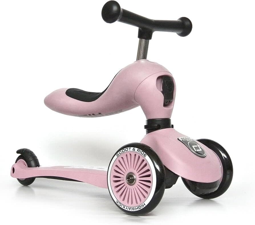 Scoot & Ride Highwaykick 1 Unisex 2-in-1 Kickboard with Seat - Pink 3