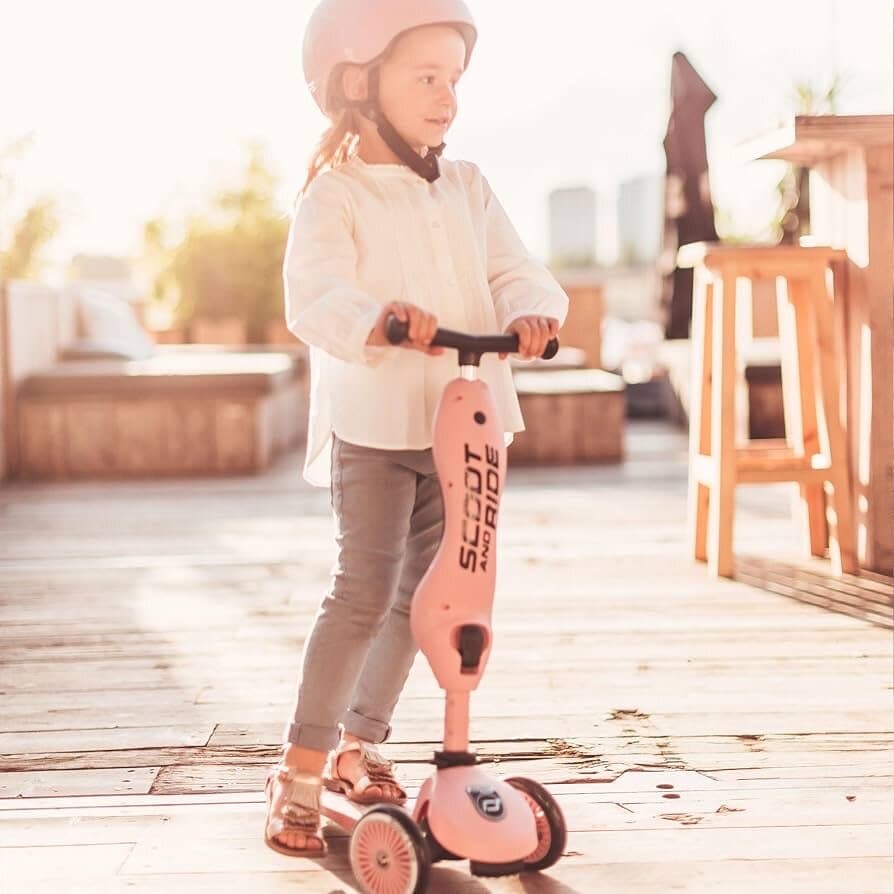 Scoot & Ride Highwaykick 1 Unisex 2-in-1 Kickboard with Seat - Pink 7
