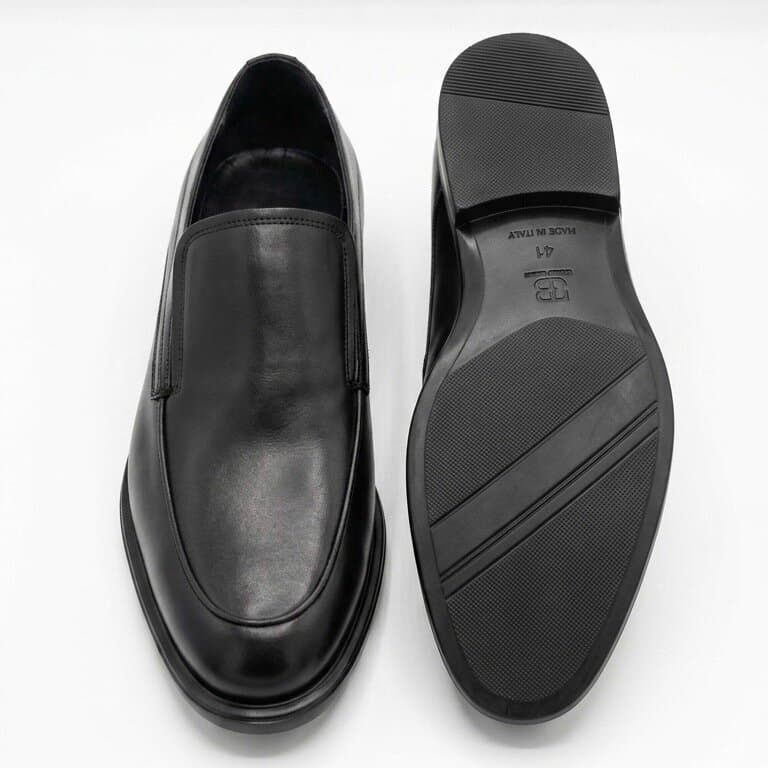 Fast Step Men's Leather Shoes - Black (44) 3